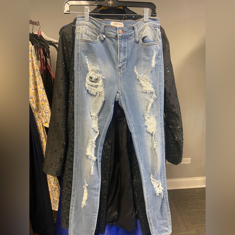 Distressed Light Blue Women's Jeans